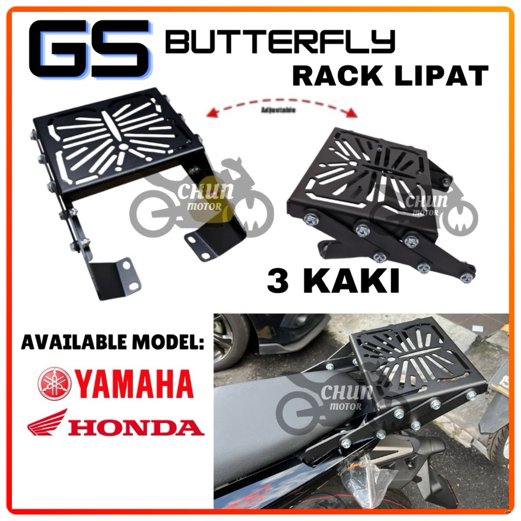 GS Butterfly Adjustable Rack / Rack Lipat Monorack untuk Yamaha 135LC ...