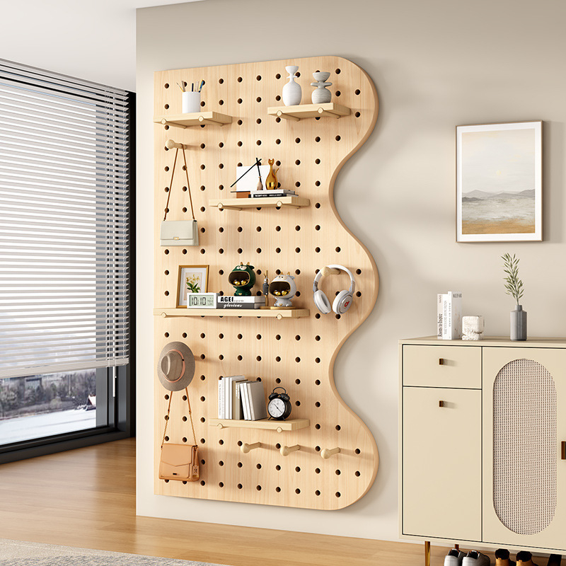 Perforated Board Storage Rack Solid Wood Partition Board Hanging Board ...