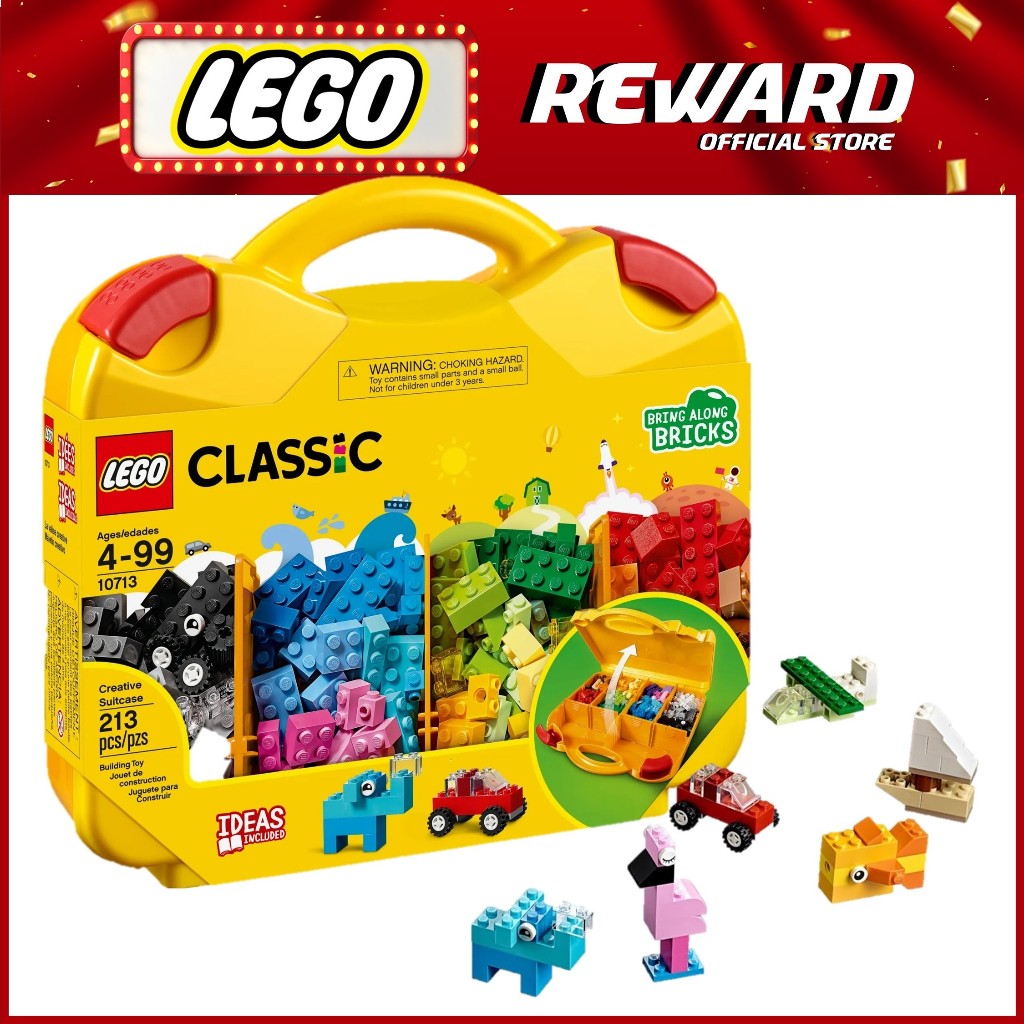 LEGO 10713 Classic Creative Suitcase Toy Storage, Fun Colourful Basic ...