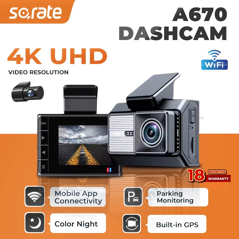 【Buy 1 Free 1】So.rate A670 4K Dual Lens 2.4