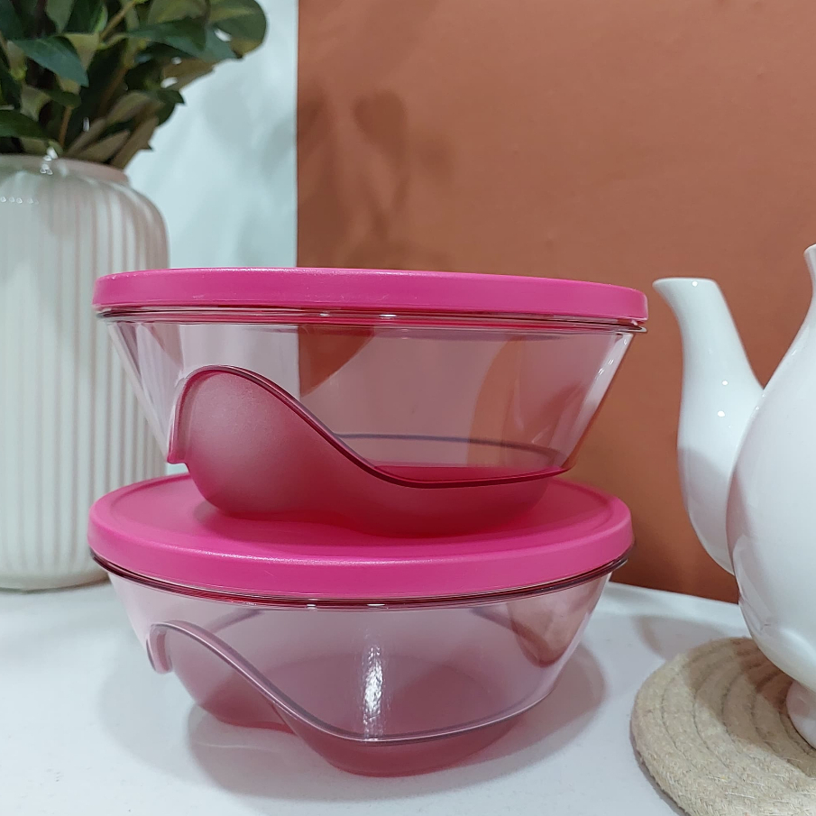 Tupperware Stackable Elegancia Bowl Pink (1L) (1 Unit) | Shopee Malaysia