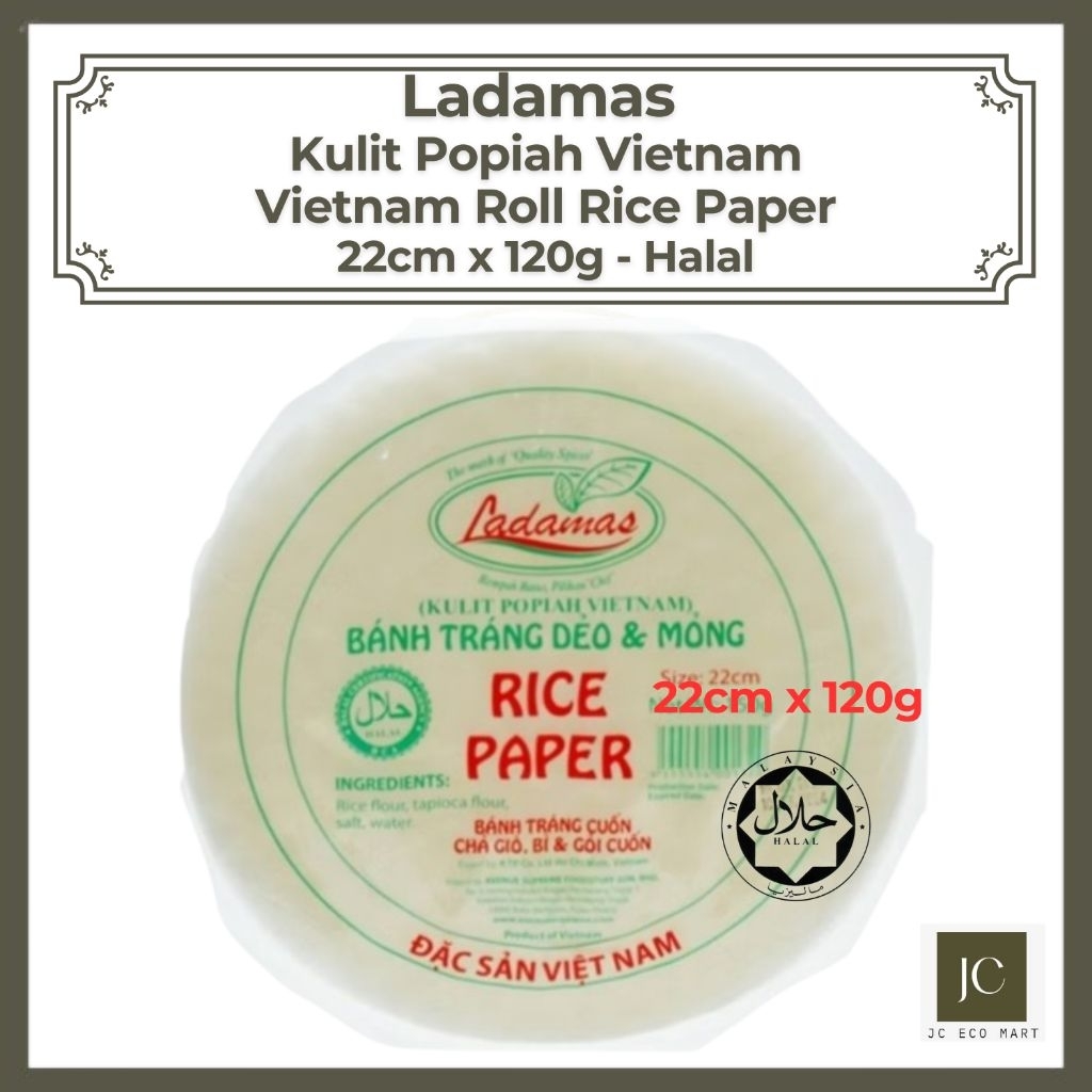 Ladamas - Kulit Popiah Vietnam | Vietnam Rice Paper 22cm [Halal] - 120g ...