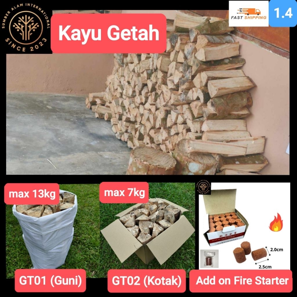 SAI2025🌟 KAYU GETAH Kayu Api Bakar Fire Wood | Campfire Salai Smoke ...