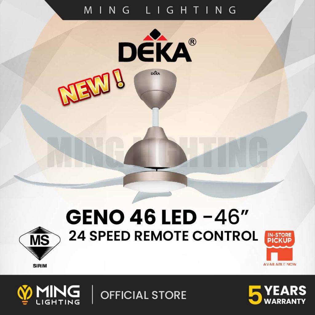 (Sirim) DEKA GENO 46 LED Ceiling Fan Remote Control 12+12 Speed Kipas ...