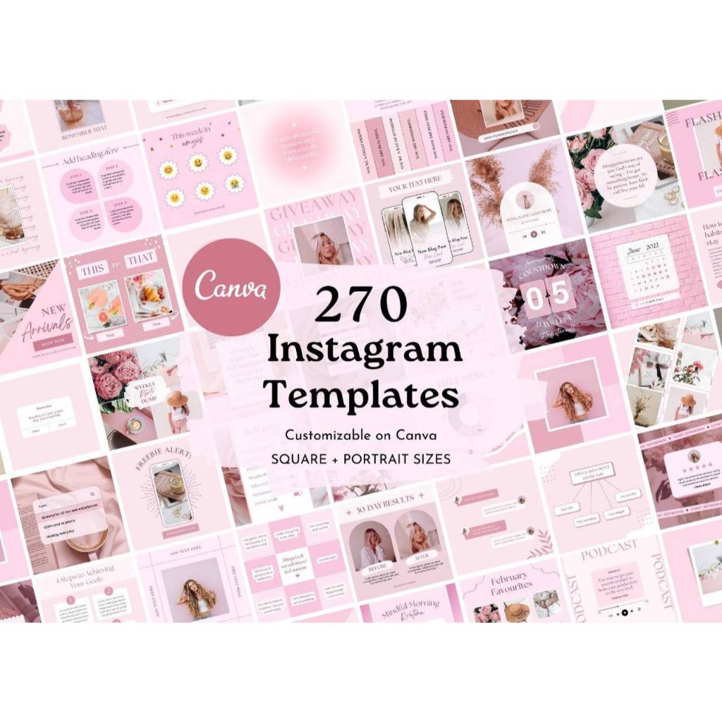 270 Pink Instagram Templates -- Pink Social Media Templates | Shopee ...