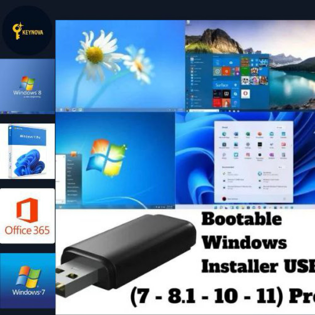 Bootable Windows Installer USB 32GB | Win 7/8/10/11 Pro + Office ...