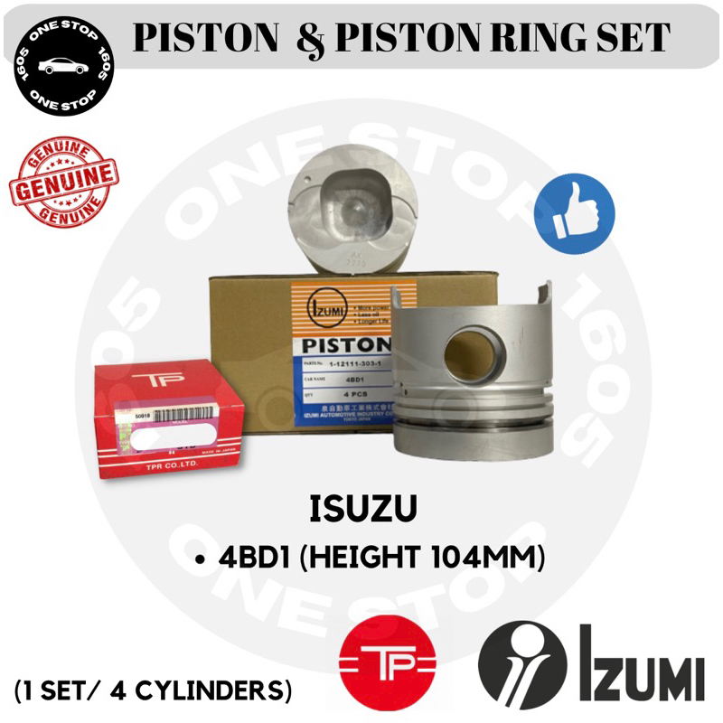 ISUZU 4BD1 IZUMI PISTON SET & TP DENGAN RIK PISTON RING SET (STD ...