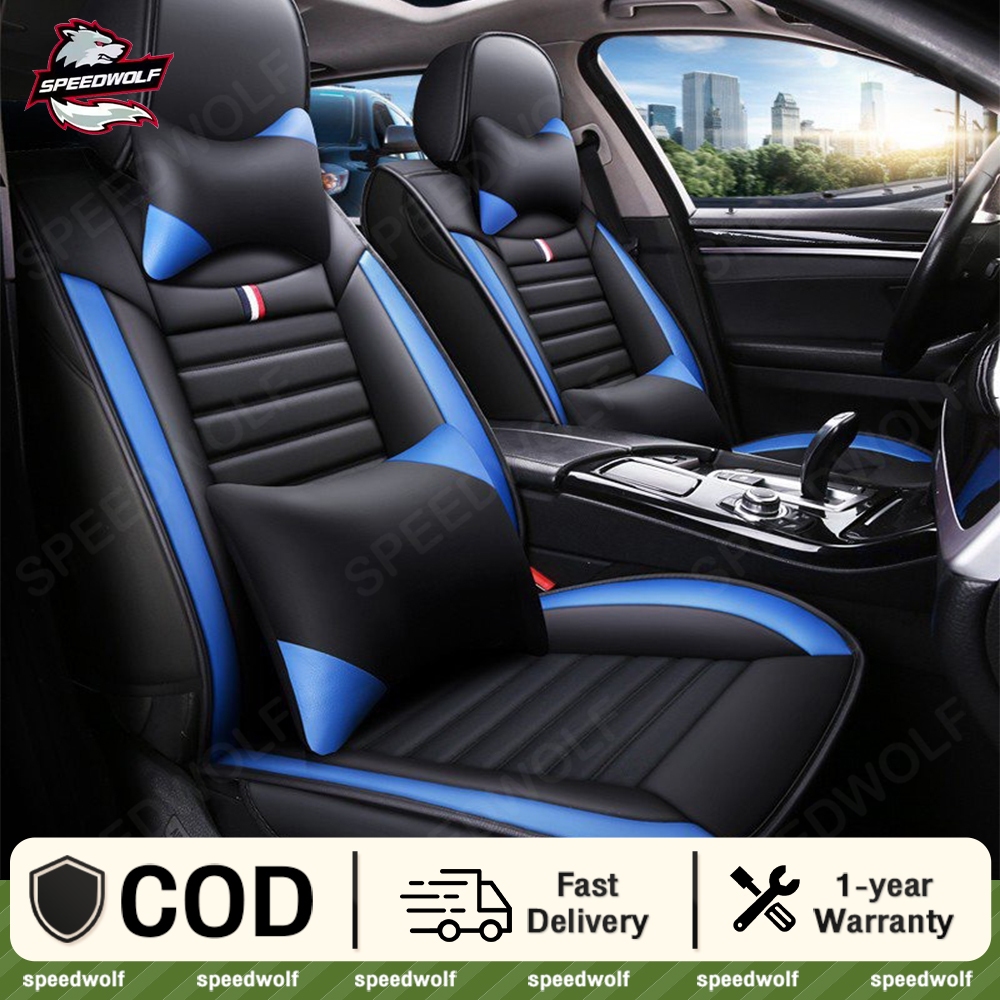 Universal Leather Car Seat Cover Full Set Seat Protector Cushion Kusyen ...