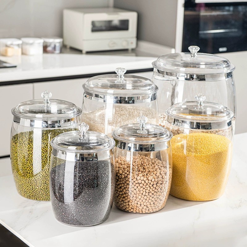 2PCS/SET Airtight Plastic Container Large Capacity Transparent ...