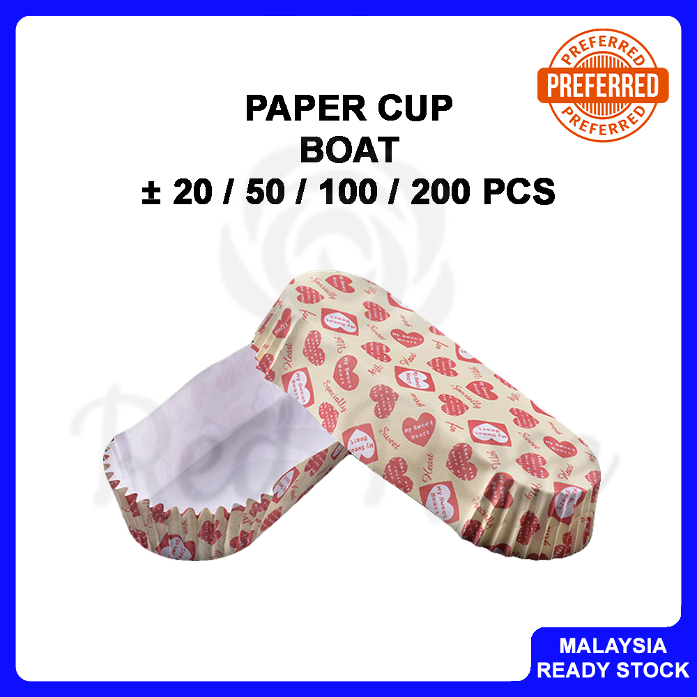 [ Boat ±20/50/100/200Pcs ] Boat Baking Paper Cup / Baking Cup / Bread ...