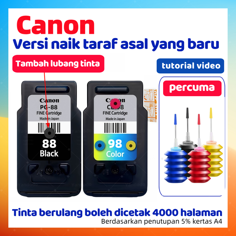 Canon PG-88 CL-98 Ink Cartridge Can add ink For Printer Canon E500 E510 ...