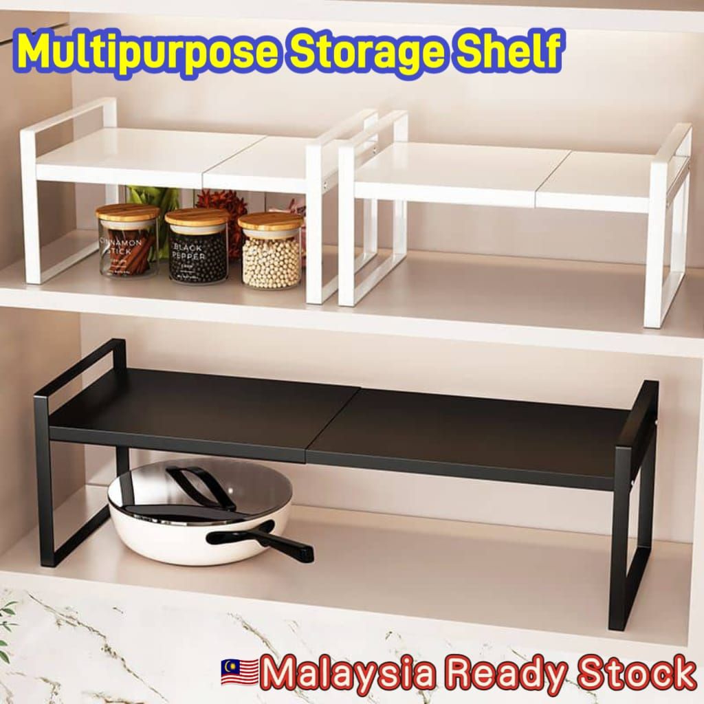 Multifunction Kitchen Rack Adjustable Cabinet Shelf Plate/Spice Rack ...