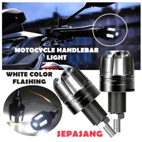 Motorcycle Handle Bar LED Light Strobe White Flash Blinker Handle Bar ...