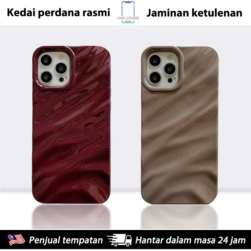 For iphone 15 Pro Max Luxury 3D Wavy Pattern Casing 11 12 13 14 Pro 7 8 ...
