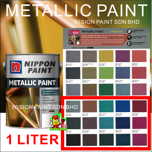 1L ( Nippon Paint Metallic Paint Solvent ) For Wood & Metal Smooth ...