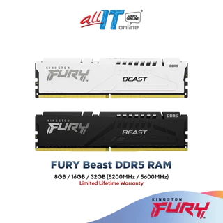 Kingston FURY Beast Black DDR5 (5600MHz) CL40 Desktop Gaming PC Memory DIMM RAM - (8GB/16GB/32GB)