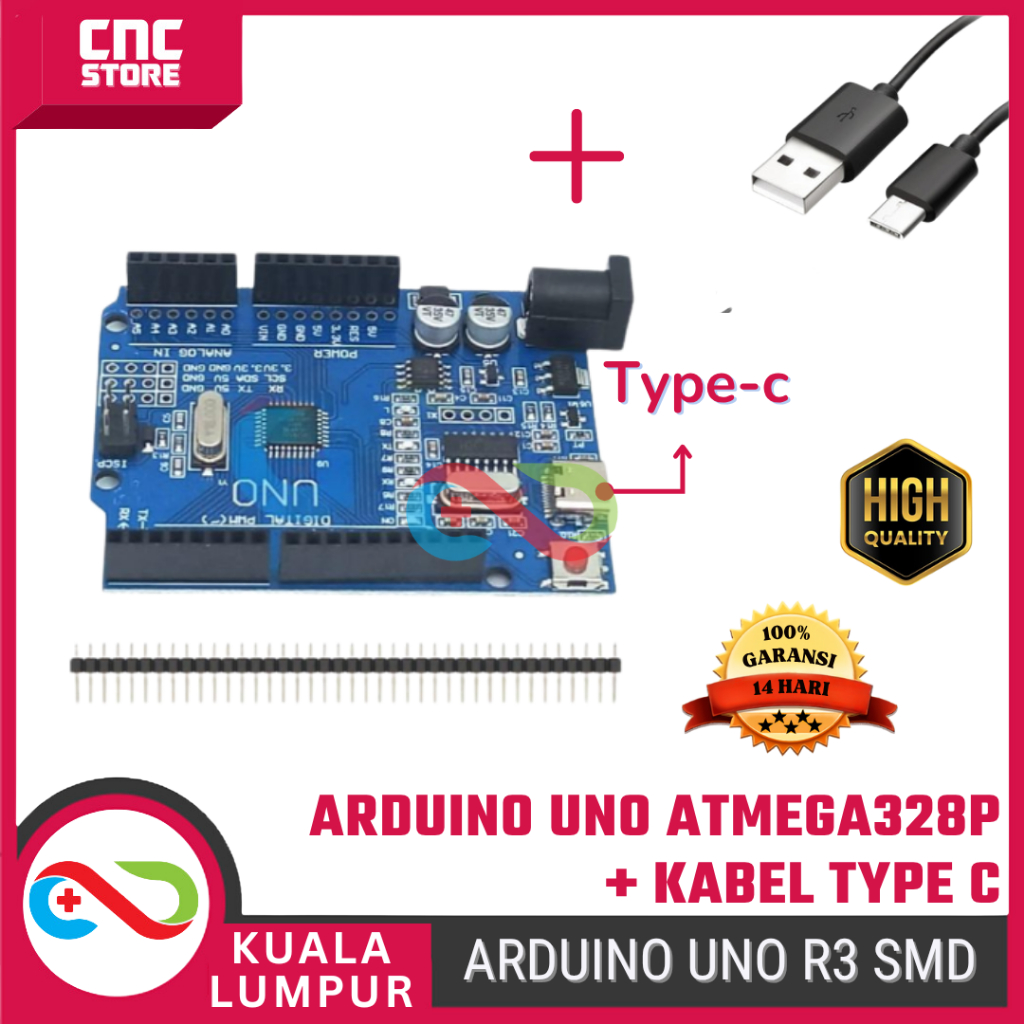 ARDUINO UNO R3 ATMEGA328P SMD CH340 ATMEGA328P TYPE-C PLUS DATA CABLE ...