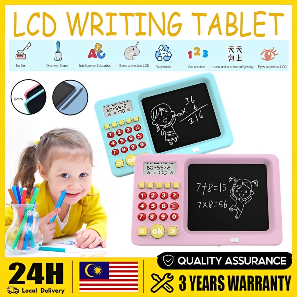 5- 8 years old kids math game LCD Screen writing pad for kids education ...