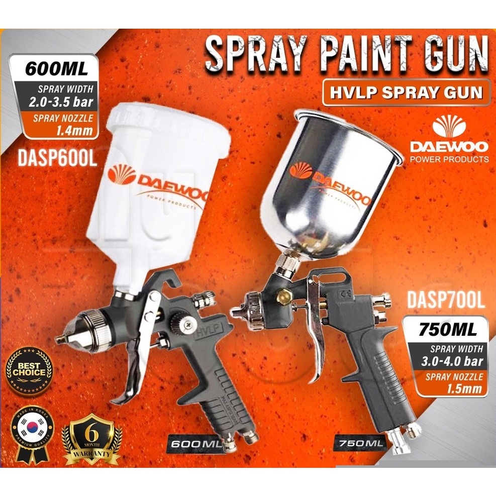 DAEWOO Spray Gun | DASP600L & DASP700L | 600ml & 750ml | Paint Sprayer ...