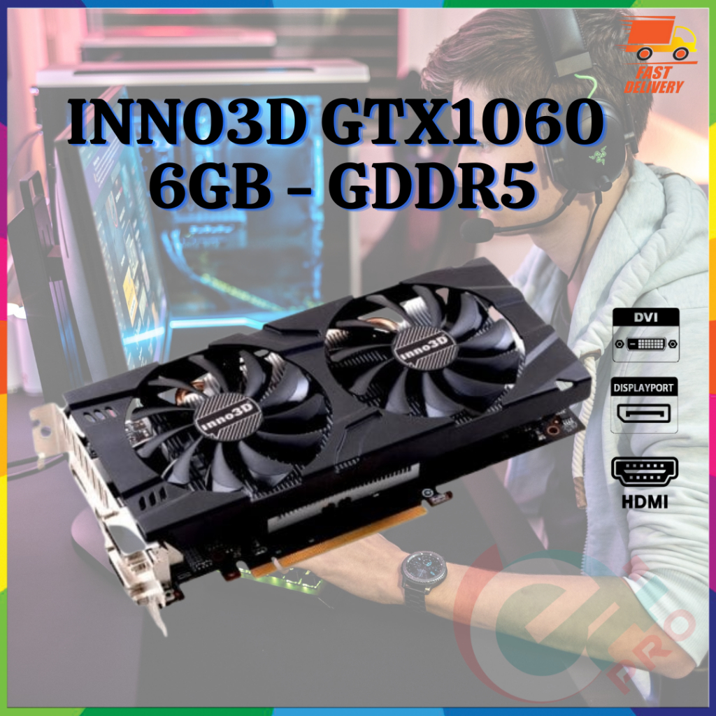 INNO3D NVIDIA GEFORCE GTX1060 6GB GDDR5 GRAPHIC CARD - USED 