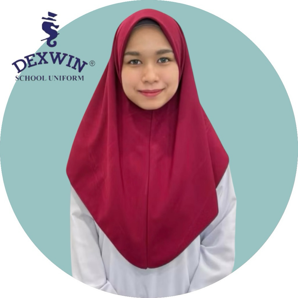 [DEXWIN]Tudung Maroon Sekolah 2 Lapis/ Kain Licin Koshibo | Shopee Malaysia