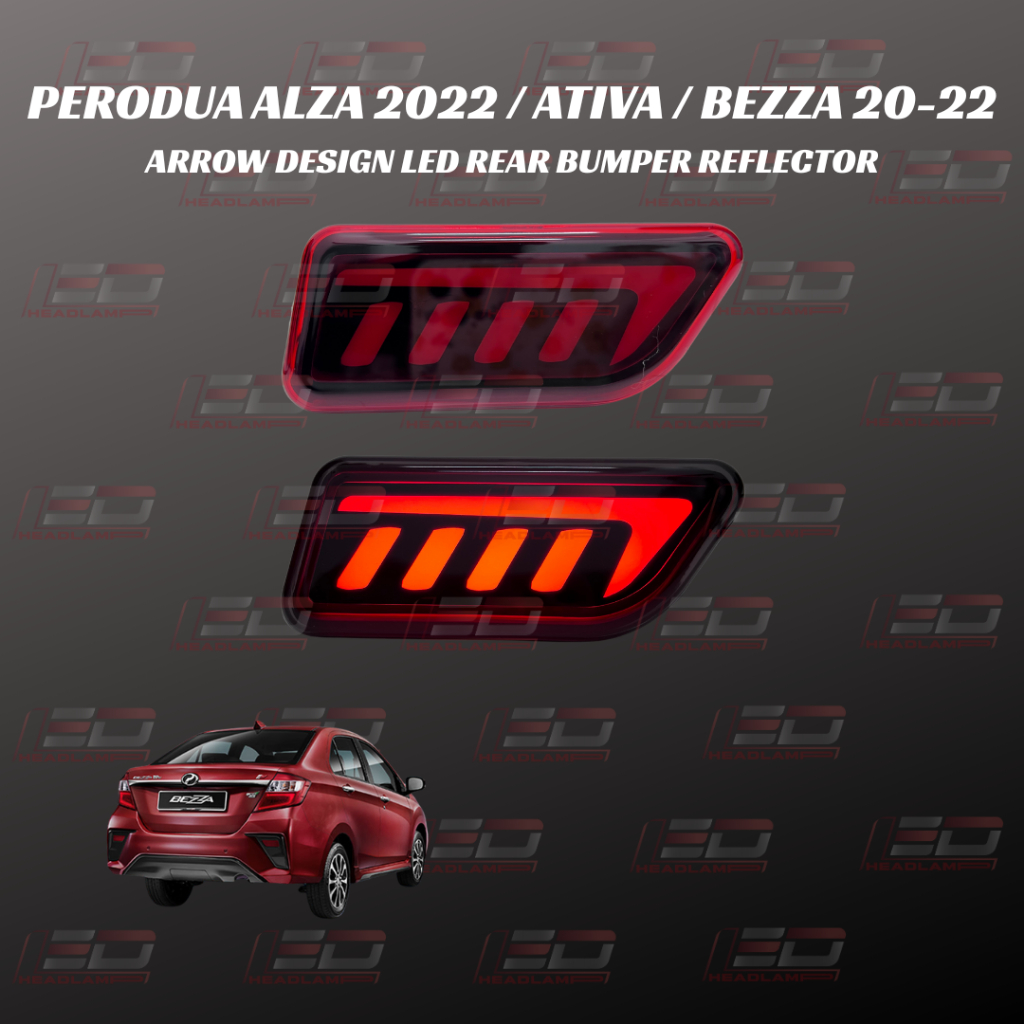 PERODUA ALZA 2022 / ATIVA / BEZZA 20 21 22 LED REAR BUMPER REFLECTOR ...