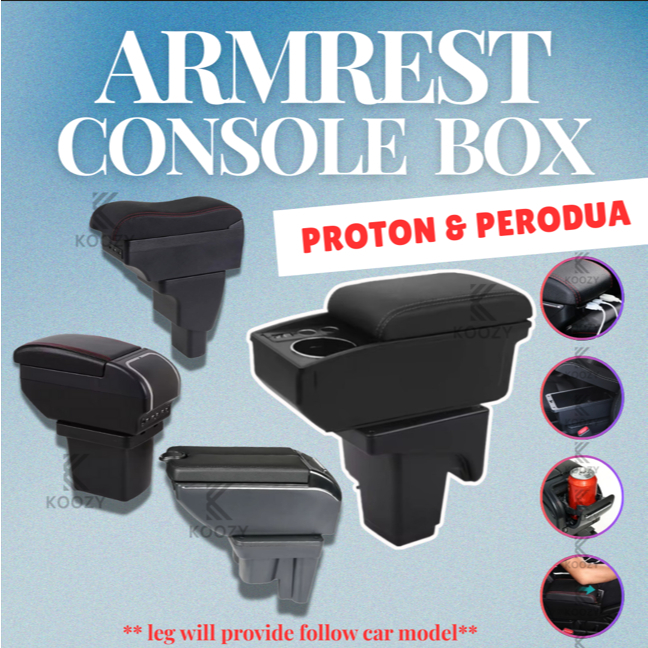 Car Armrest Console Box Usb Port Proton Perodua Axia Bezza Viva Myvi ...
