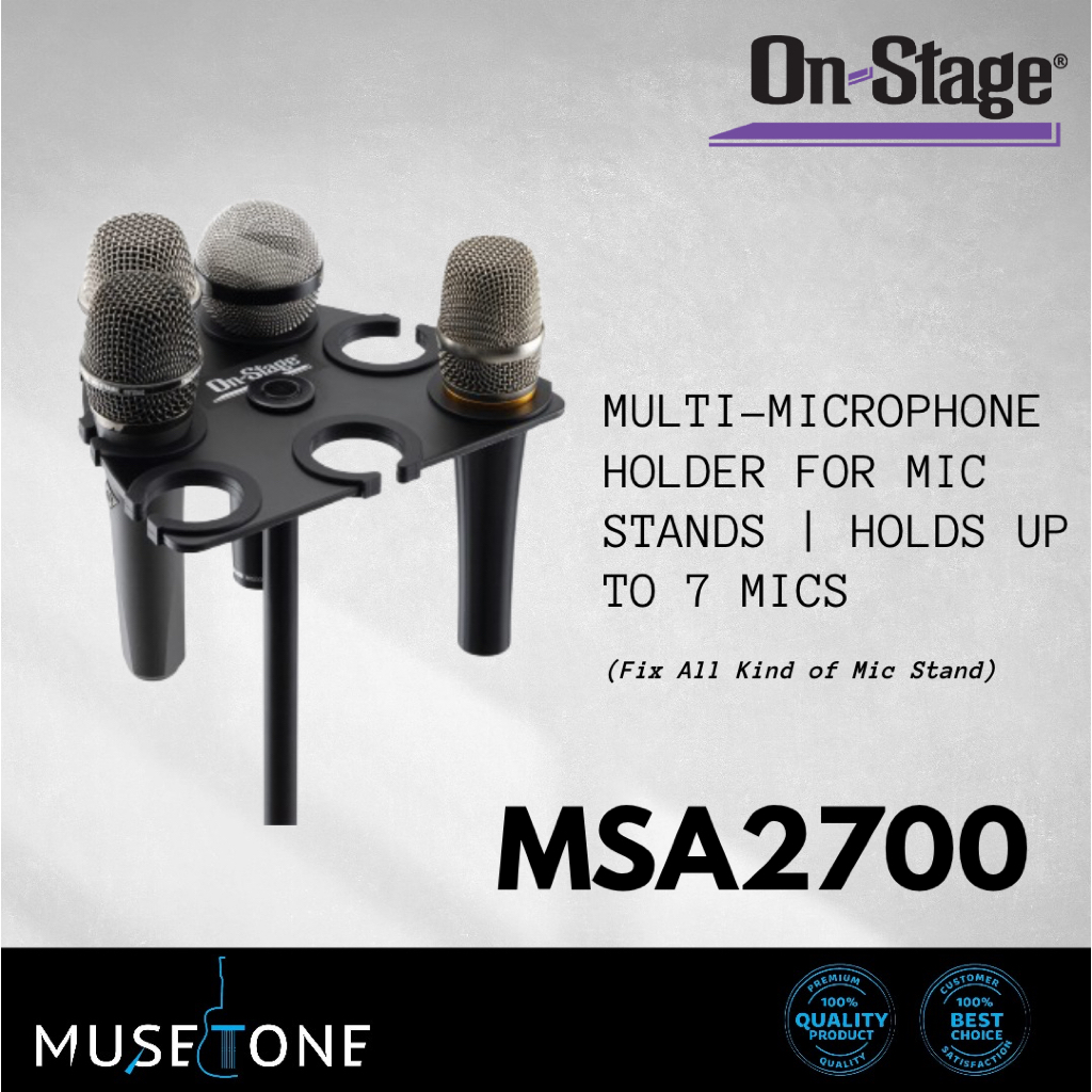 ON STAGE MSA2700 MULTI-MICROPHONE HOLDER FOR MIC STANDS | HOLDS UP TO 7 ...