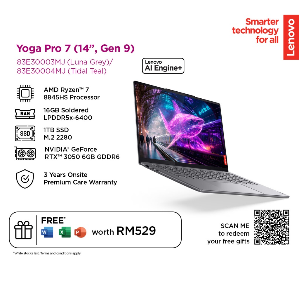 Lenovo Yoga 7 Pro - L.Grey/T.Teal (R7-8845HS/14