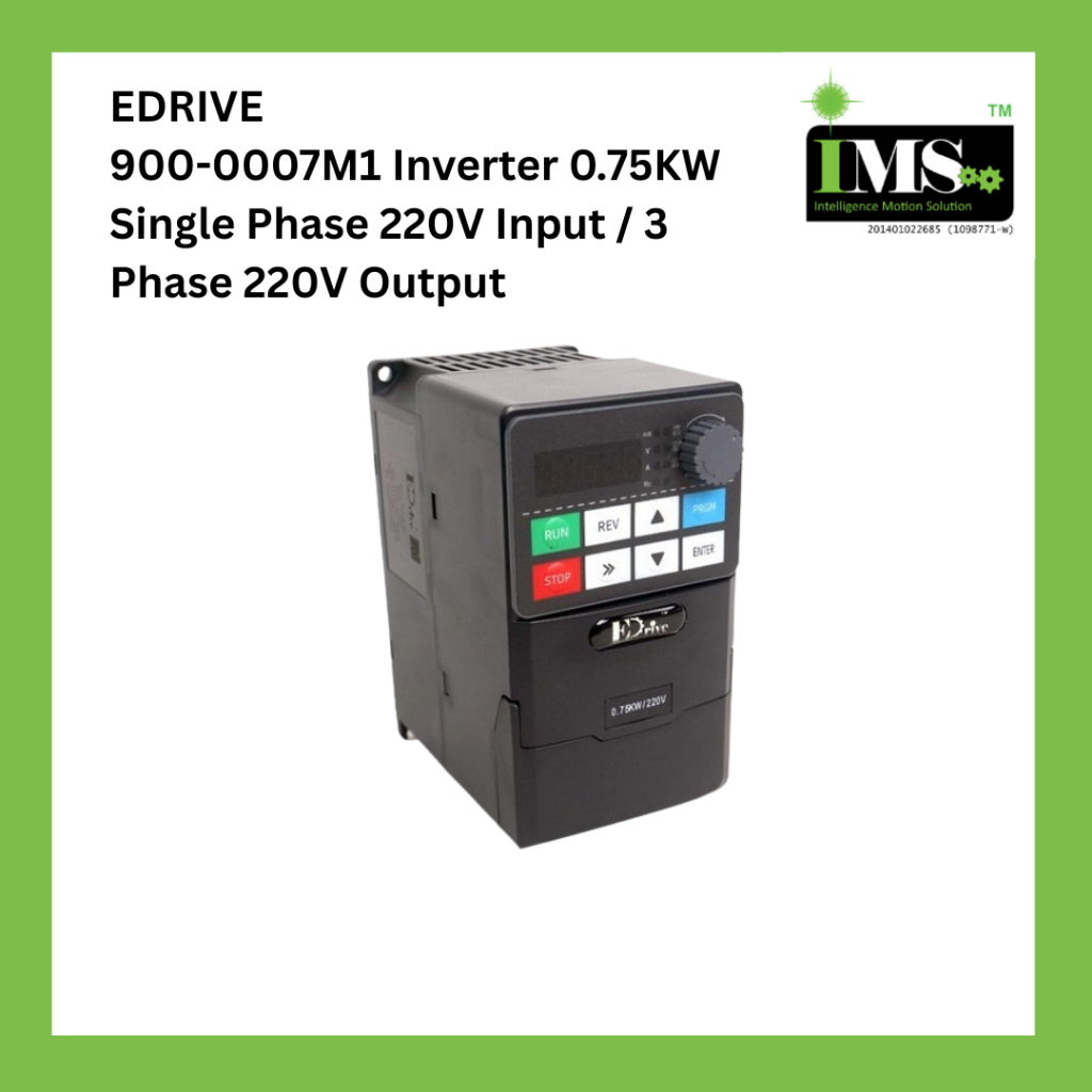 EDRIVE 900-0007M1 Inverter 0.75KW Single Phase 220V Input / 3 Phase ...