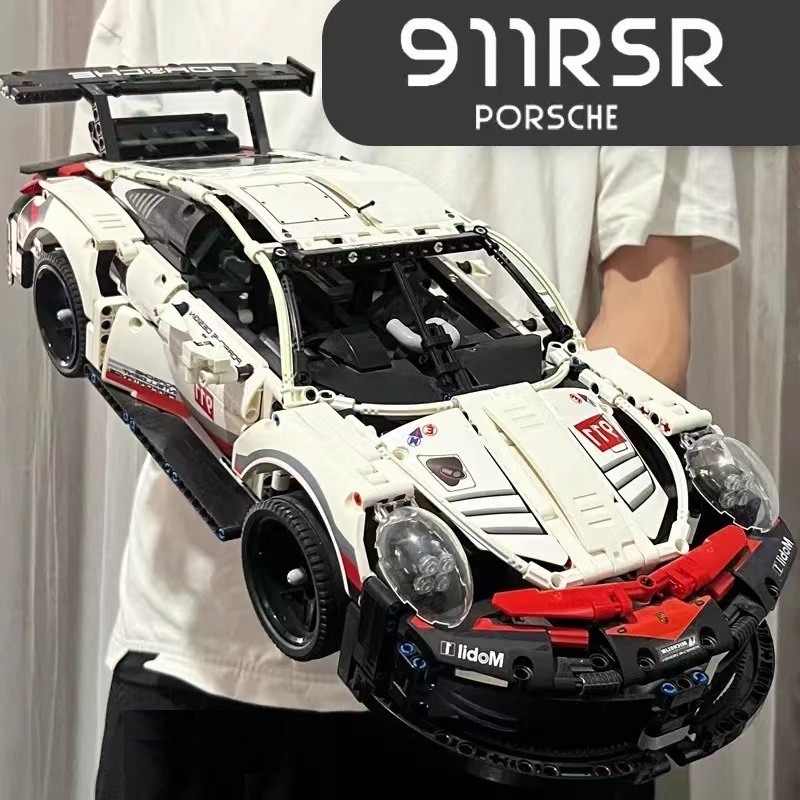 【COD】1580+pcs Porsche 911 RSR 1:10 Building Block Car Compatible with ...