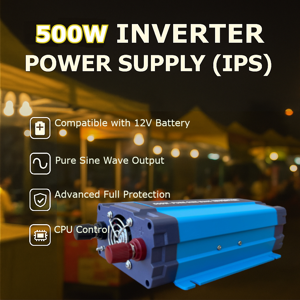 [TRUE POWER] 500W Pure Sine Wave Power Inverter Power Supply Convert ...