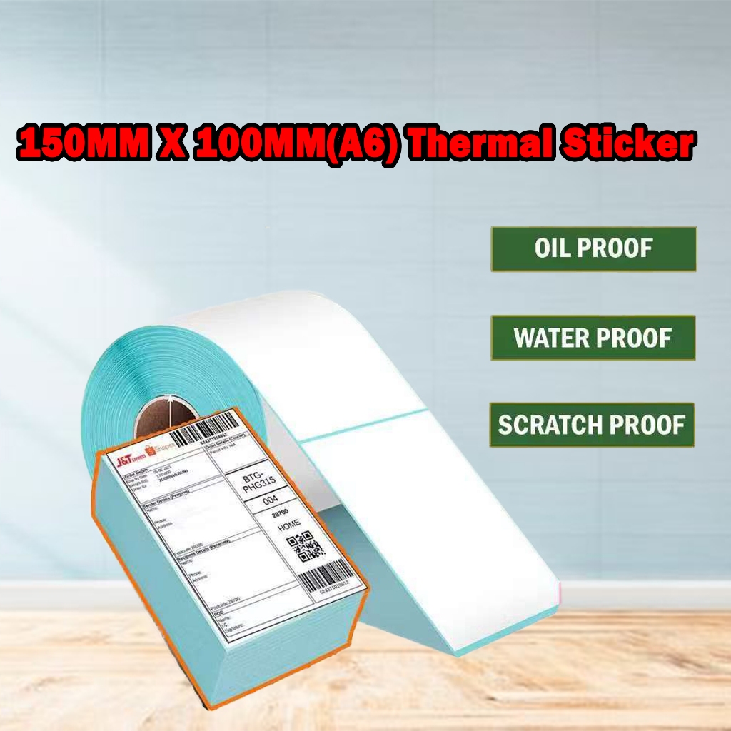 A6 Thermal Sticker 100*150mm Blue Base AWB Barcode Airway Bill Shipping ...