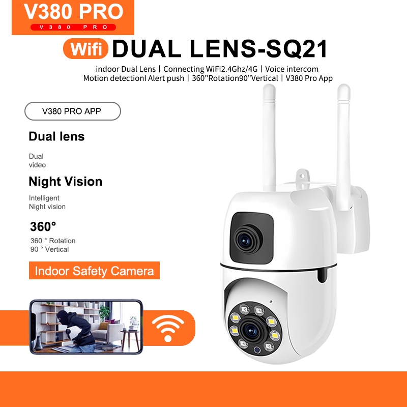 V380 Pro SQ21 1080P Dual Lens Security IP CCTV Camera Wireless indoor ...