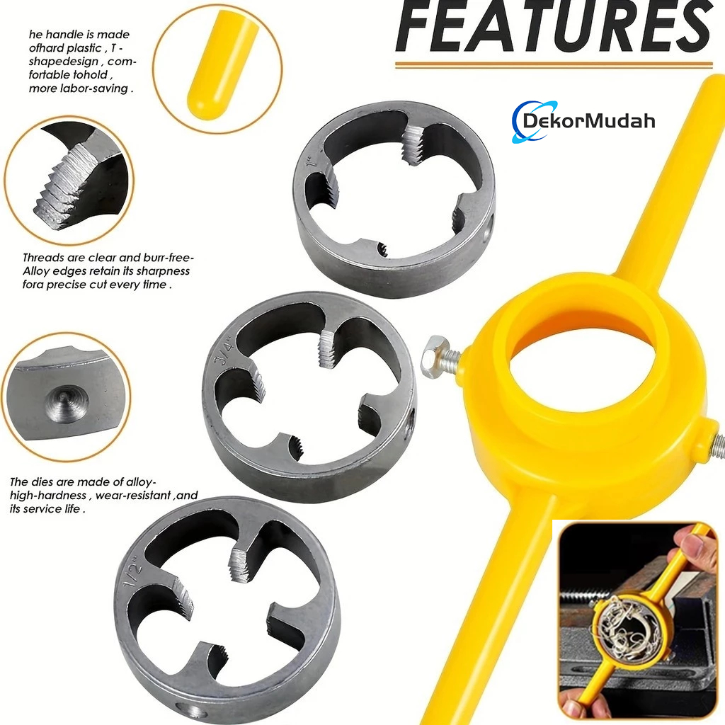 6Pcs PVC plastic pipe thread mold kit 1/2