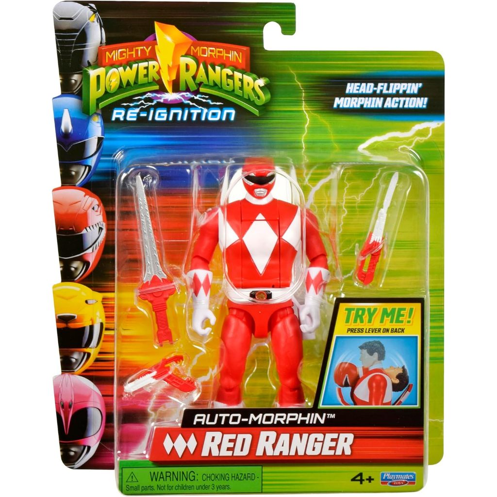 Playmates Toys Power Rangers Mighty Morphin Auto-Morphin Red Ranger ...