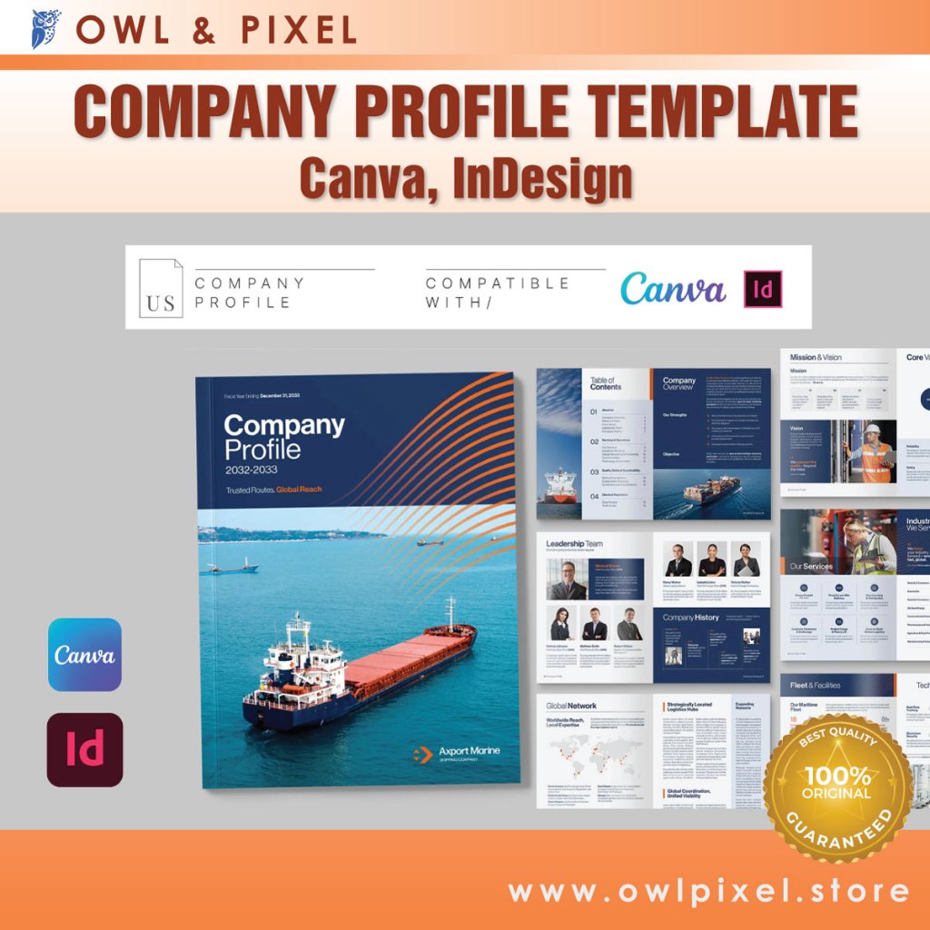 Unique Company Profile 20 Pages (Canva & ID Template) | Shopee Malaysia