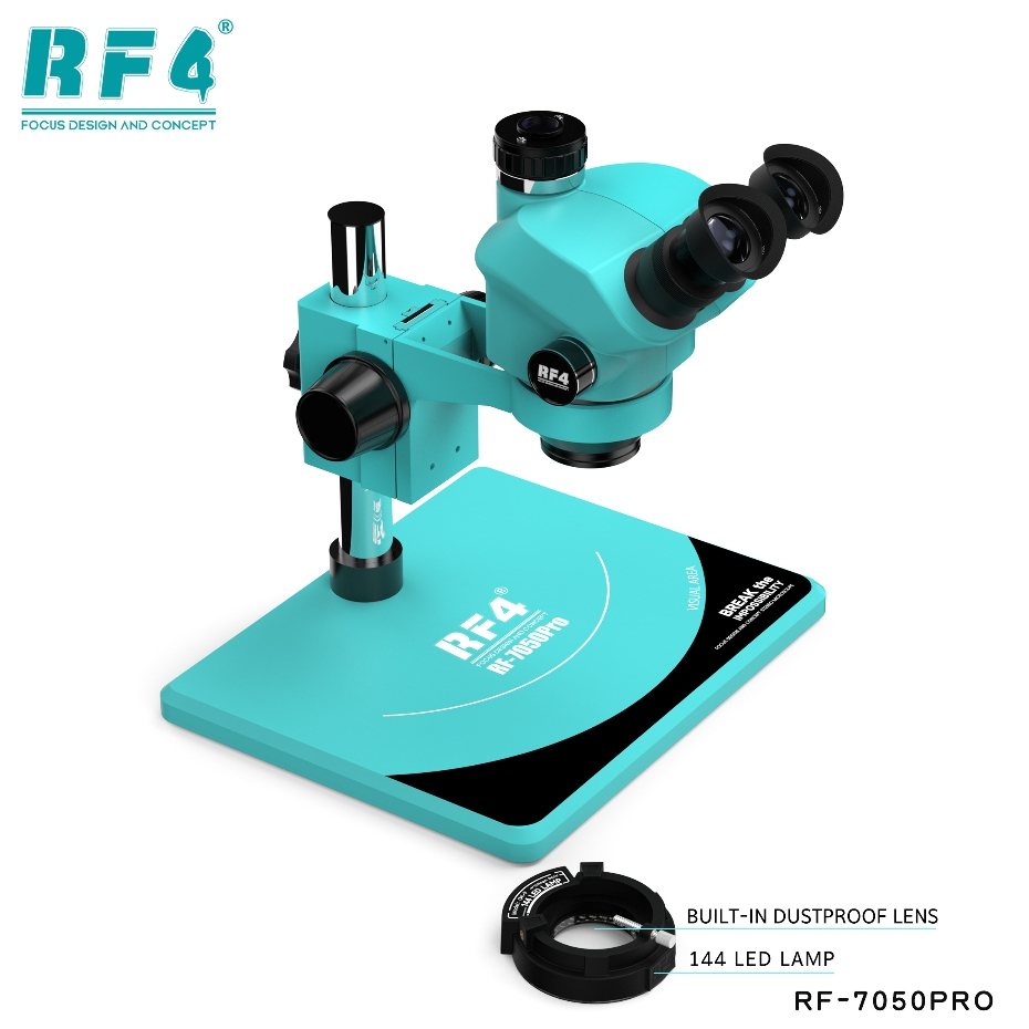 RF4 RF7050Pro 7-50X Synchronous Zoom Trinocular Stereo Microscope with ...