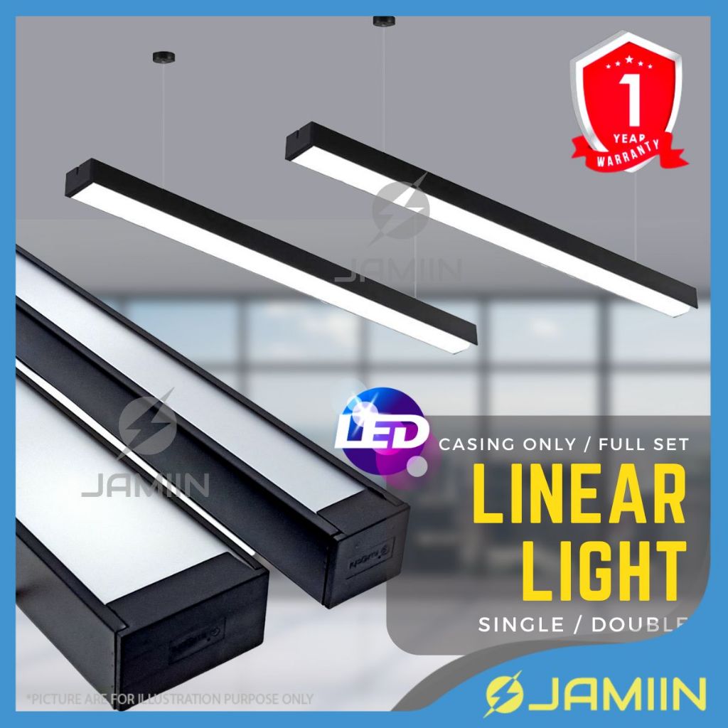 T8 LED Linear Light Lampu Panjang Kalimantang Casing LED Office Light ...