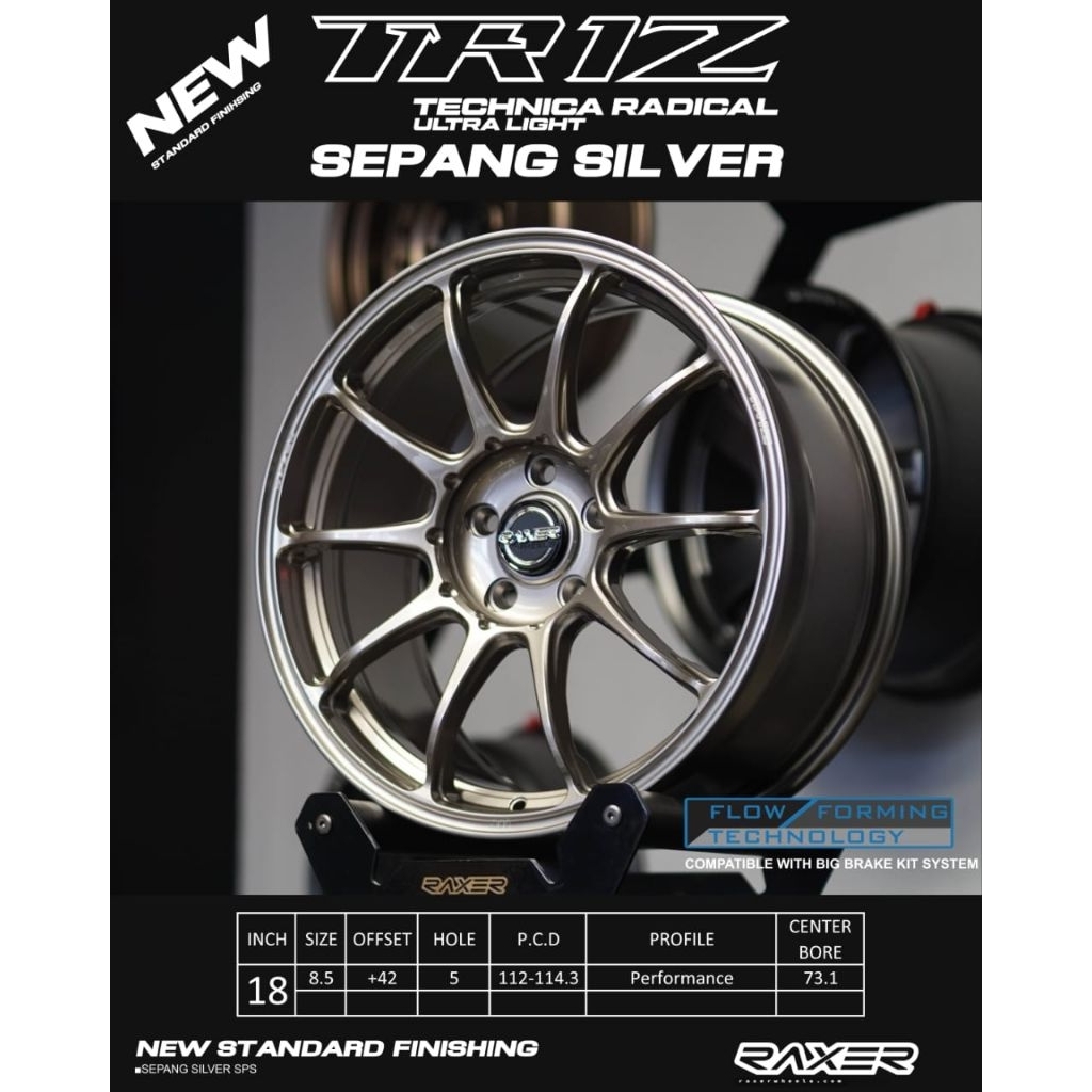 Kereta Car Sport Rim 1Set New RAXER WHEELS TR1Z Size:18X8.5 Offset:42 ...