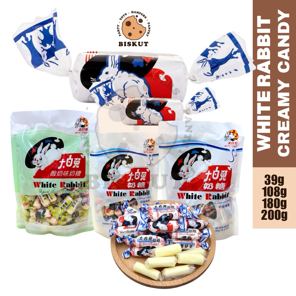 White Rabbit Creamy Candy - Classic & Yogurt Flavor 大白兔奶糖 (39g/108g ...