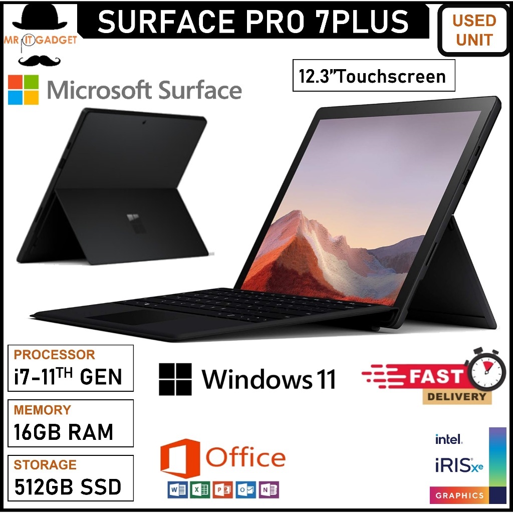 Microsoft Surface Pro 7 PLUS (1 YEAR WARRANTY T&C) Core i5 / i7 (11th ...