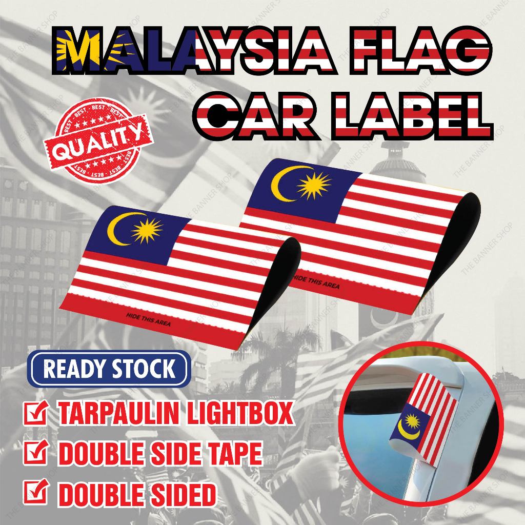 Malaysia Bendera Kereta, Hari Merdeka, Car Label Tag Waterproof, Flag ...