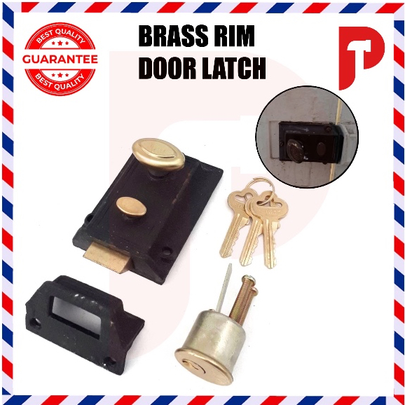AUTOLOCK BRASS RIM NIGHT DOOR LATCH 🔥 Ready Stocks 🔥 FOR STEEL GRILL ...