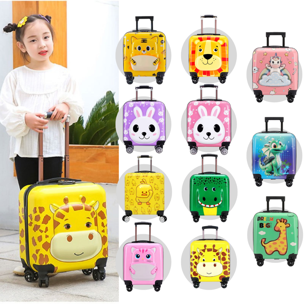[FAST DELIVERY] 6D Cartoon 18 Inch Travel School Trolley Kids Luggage Bag  Children Travel Bag