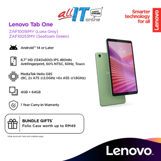 Lenovo Tab One + Folio Case TB305XU 8.7" LTE 4GB/64GB (ZAF10016MY / ZAF10053MY) Luna Grey / Seafoam Green