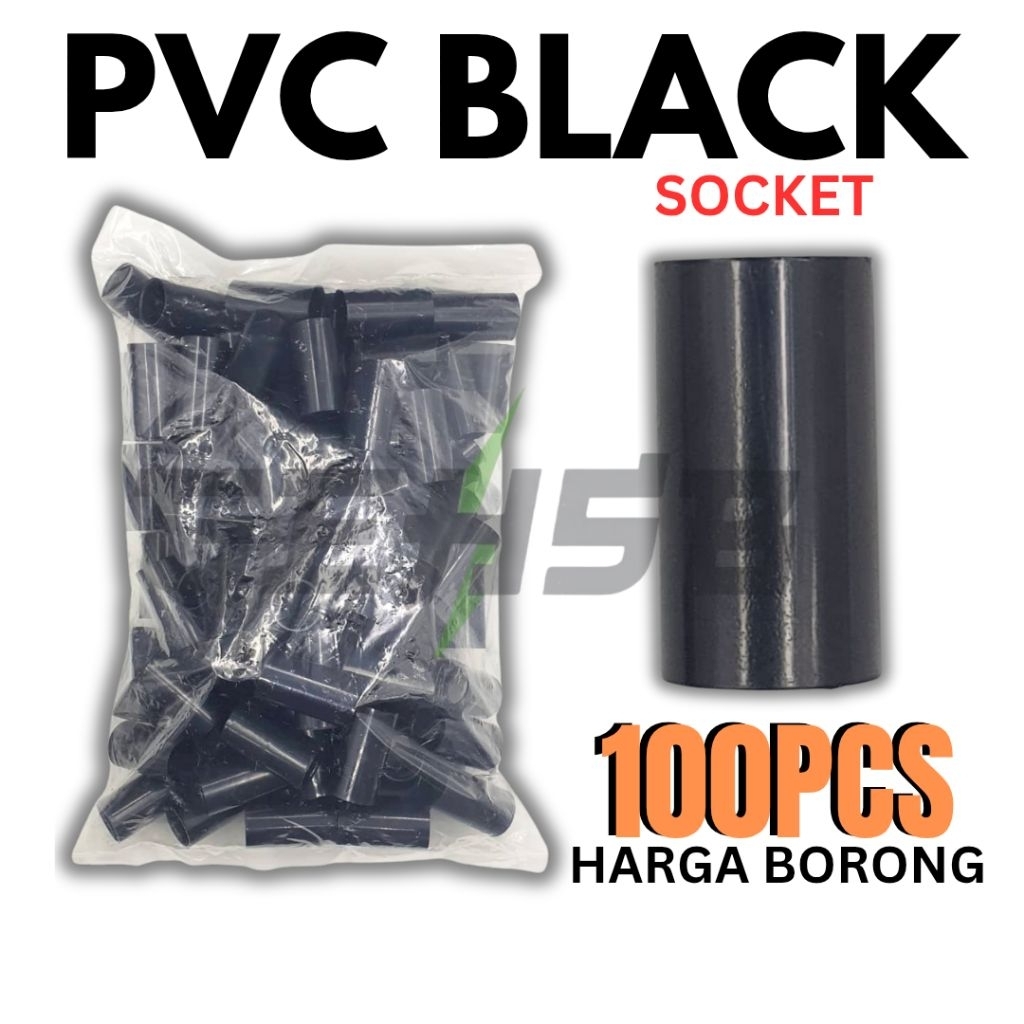 𝗛𝗔𝗥𝗚𝗔 𝗕𝗢𝗥𝗢𝗡𝗚!!! 𝗣𝗩𝗖 𝗕𝗟𝗔𝗖𝗞 𝗦𝗢𝗖𝗞𝗘𝗧 𝟭𝟬𝟬 𝗣𝗖𝗦 | Shopee Malaysia