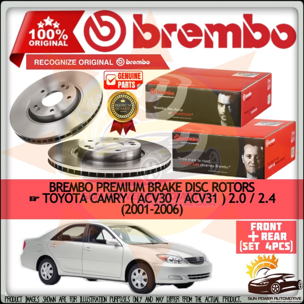 BREMBO PRIME PREMIUM Toyota Camry ACV30 / ACV31 2.0 2.4 (2001-2006 ...