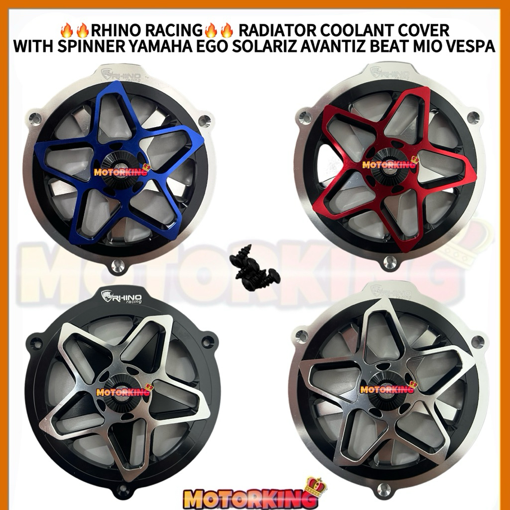 🔥🔥RHINO RACING🔥🔥RADIATOR COVER CNC WITH SPINNER YAMAHA EGO AVANTIZ ...