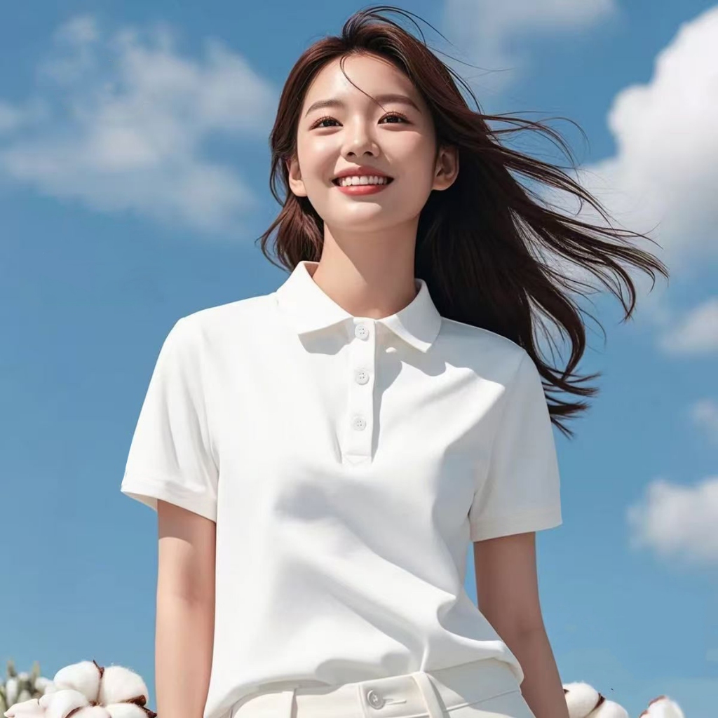Baju Polo Perempuan Cotton Summer Solid College Women Polo Shirt Female ...